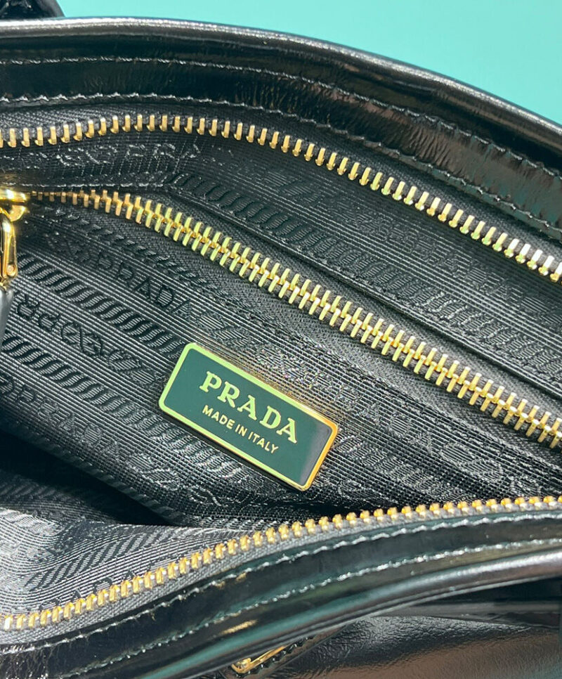 Prada Medium Leather Handbag 1BA426 Black